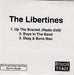 The Libertines Up The Bracket UK Promo CD-R acetate CD ACETATE