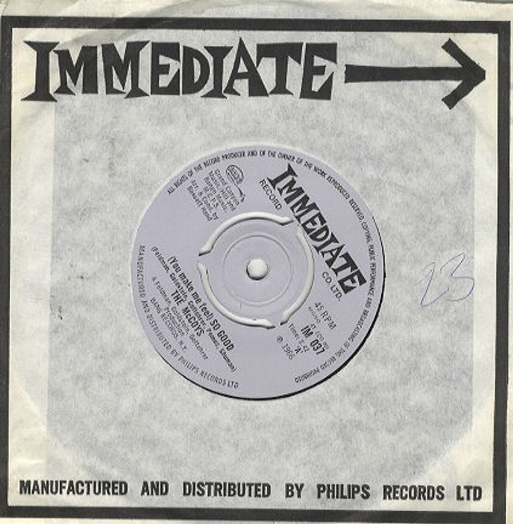 The McCoys (You Make Me Feel) So Good UK 7" vinyl single (7 inch record / 45) IM037