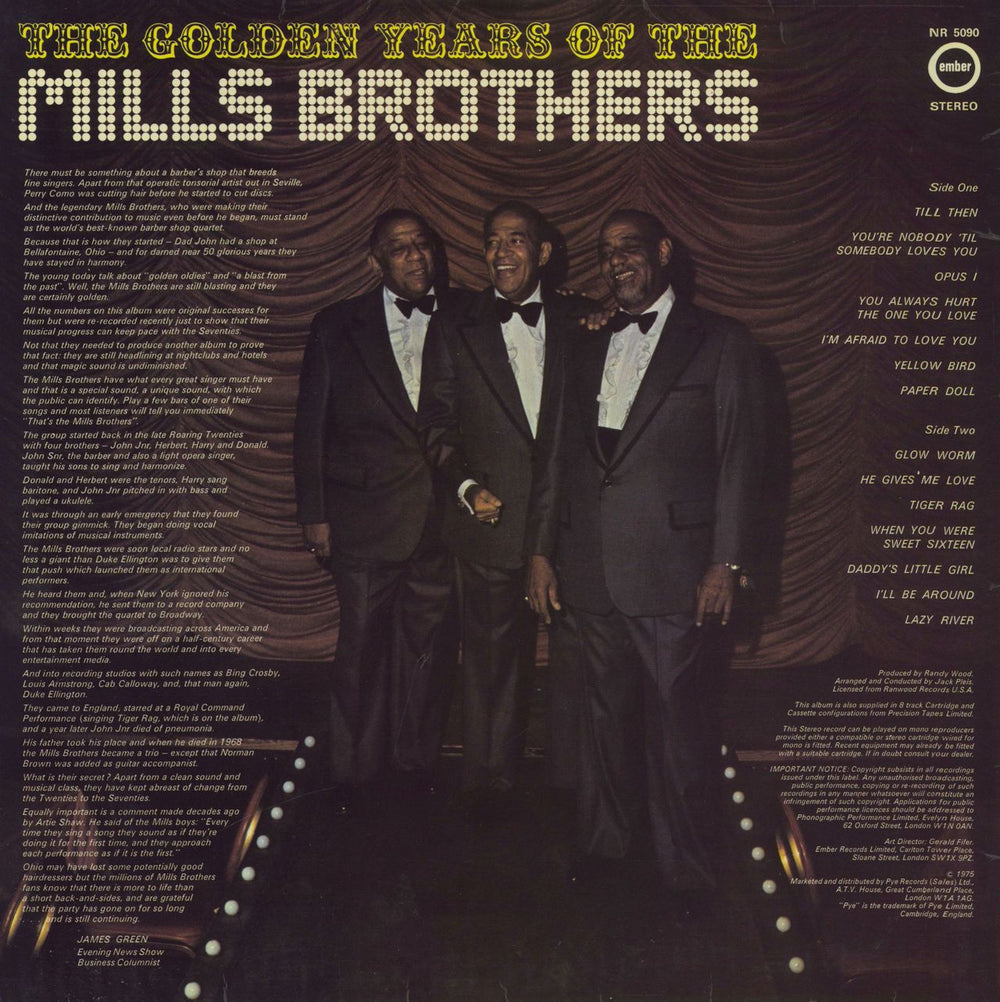 The Mills Brothers The Golden Years Of The Mills Brothers UK vinyl LP album (LP record)