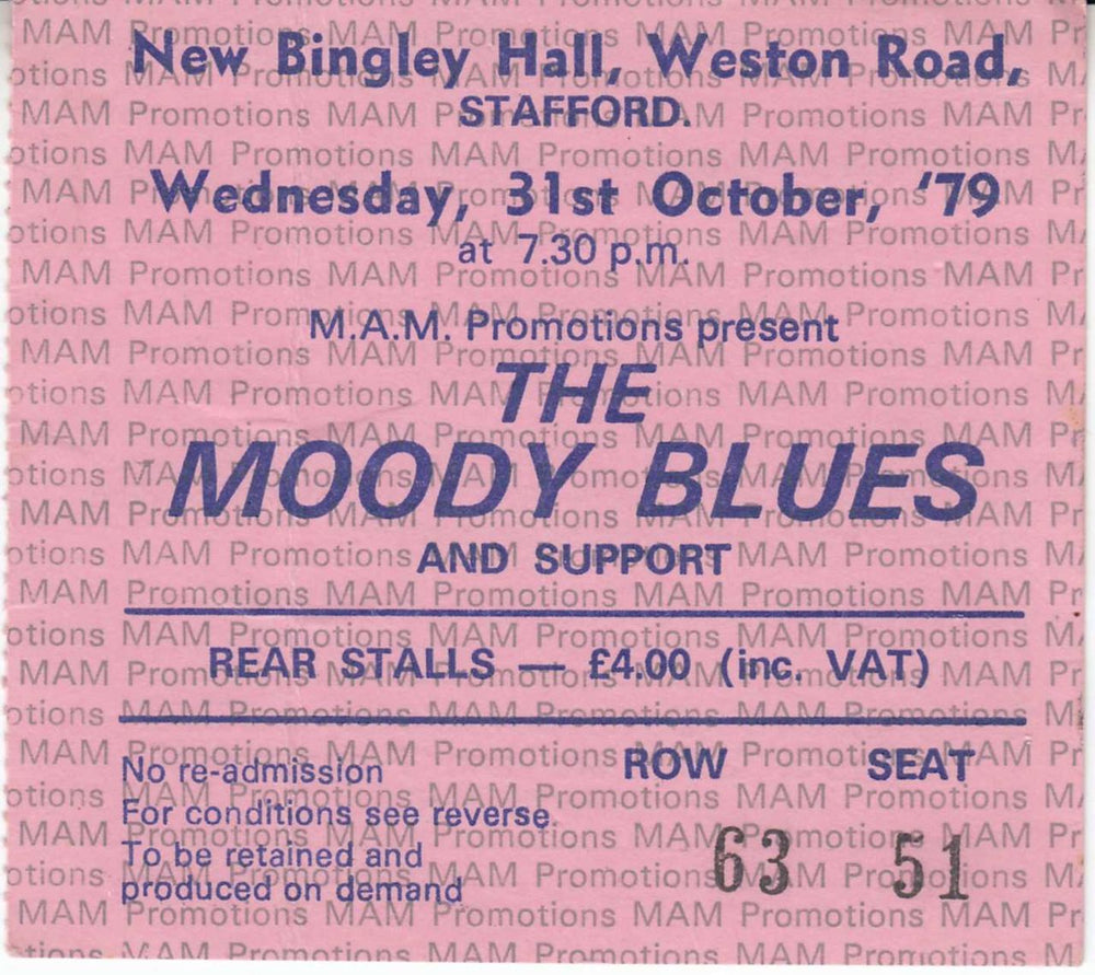 The Moody Blues Out Of This World 1979 + Ticket Stub UK tour programme MBLTROU52096