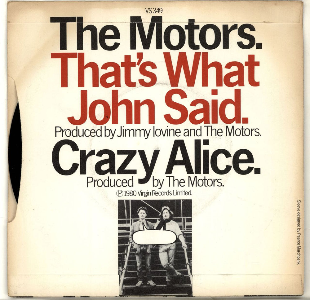 The Motors That's What John Said UK 7" vinyl single (7 inch record / 45) MTR07TH705311