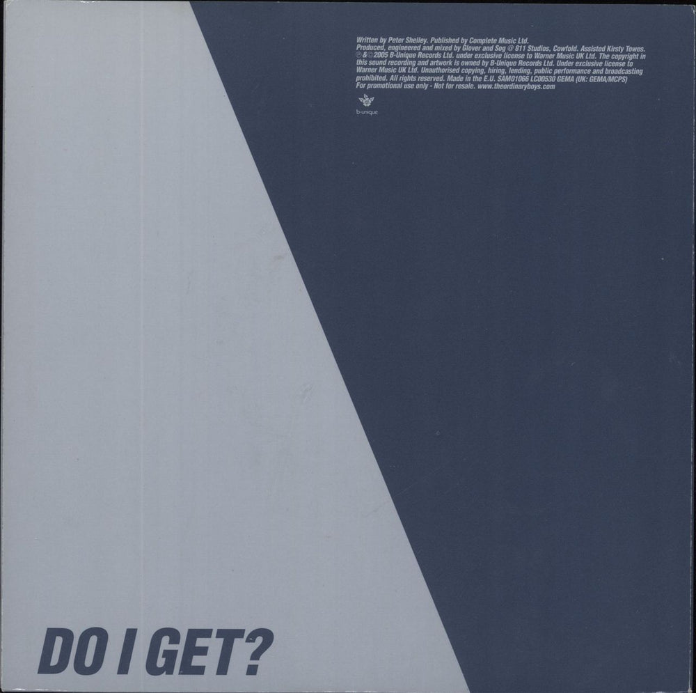 The Ordinary Boys What Do I Get - Mail Order 7" UK Promo 7" vinyl single (7 inch record / 45)