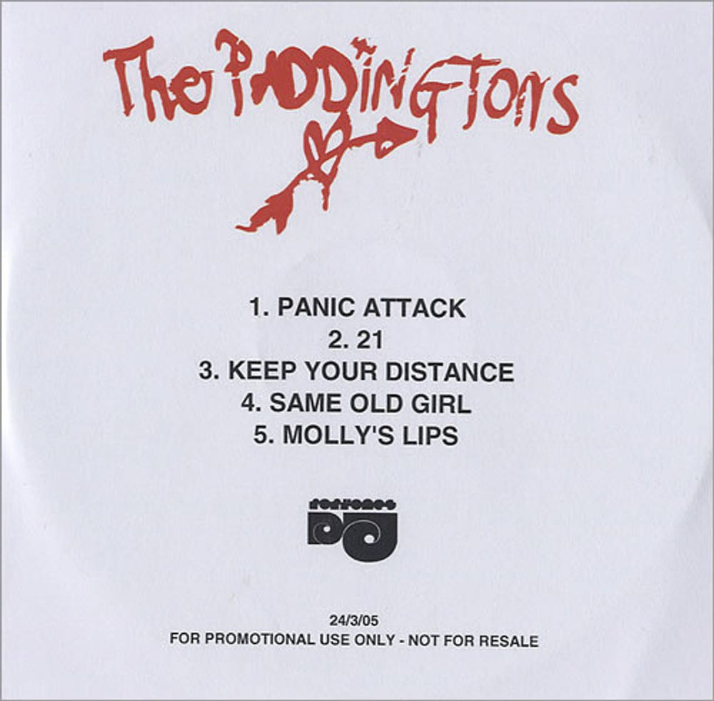 The Paddingtons Panic Attack UK Promo CD-R acetate CD-R ACETATE