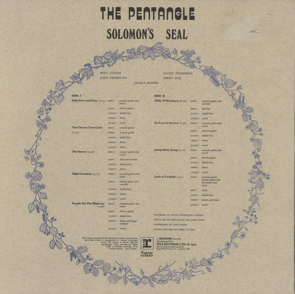 The Pentangle Solomon's Seal - EX UK vinyl LP album (LP record)