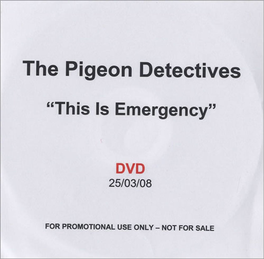 The Pigeon Detectives This Is An Emergency UK Promo promo DVD-R DVD-R