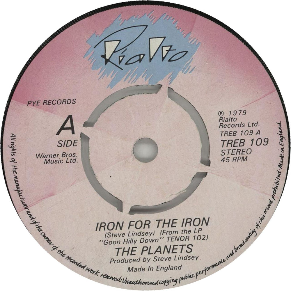 The Planets Iron For The Iron UK 7" vinyl single (7 inch record / 45) TREB109