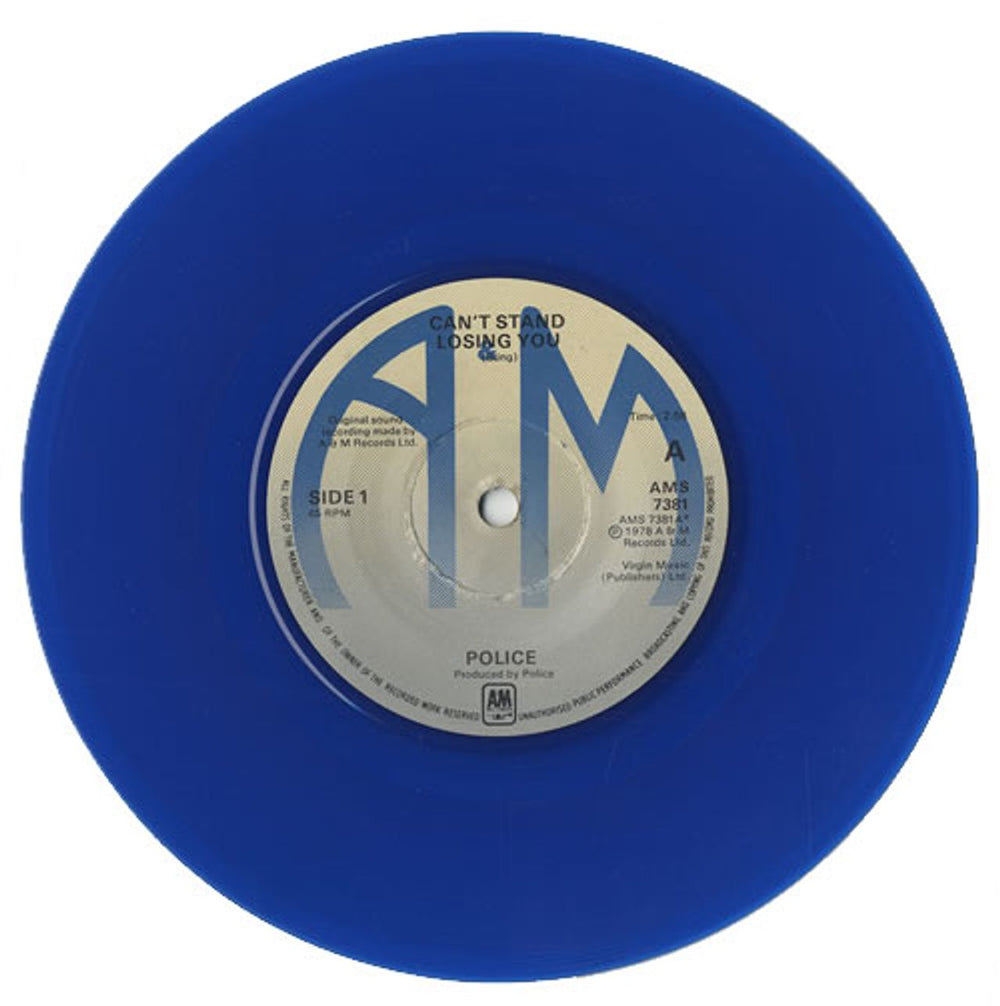 The Police Can't Stand Losing You - Blue - P/S UK 7" vinyl single (7 inch record / 45) POL07CA12785