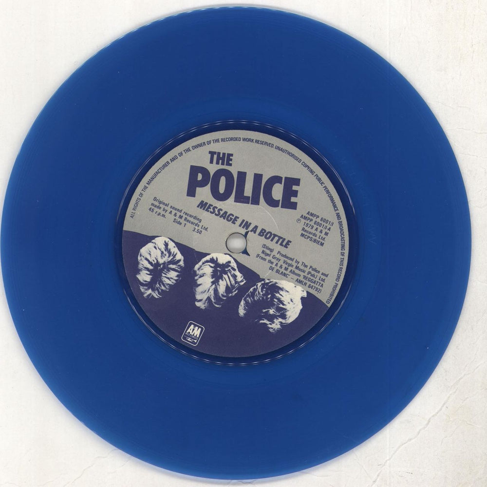 The Police Message In A Bottle - Blue Vinyl UK 7" vinyl single (7 inch record / 45) POL07ME711076