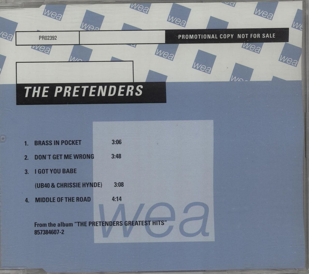 The Pretenders The Pretenders Greatest Hits Sampler German Promo CD single (CD5 / 5") PRO2392