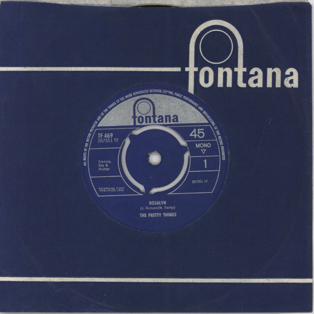 The Pretty Things Rosalyn - 3pr - VG UK 7" vinyl single (7 inch record / 45) TF469