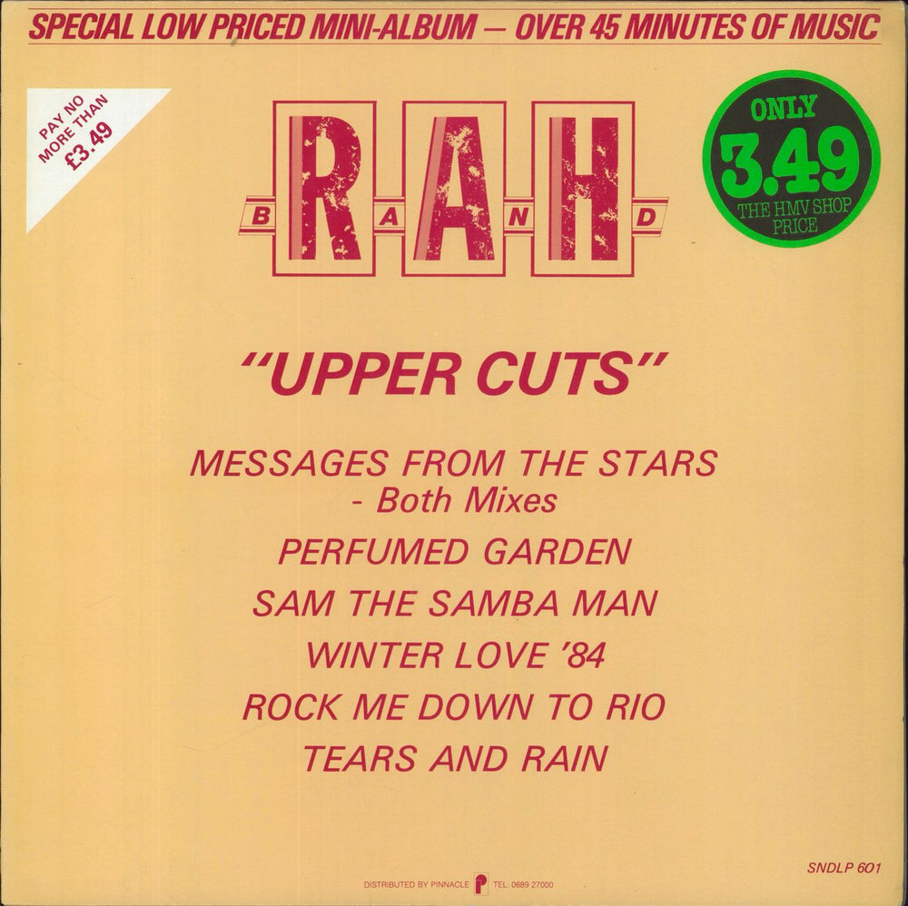 The Rah Band Upper Cuts UK vinyl LP album (LP record) SNDLP601