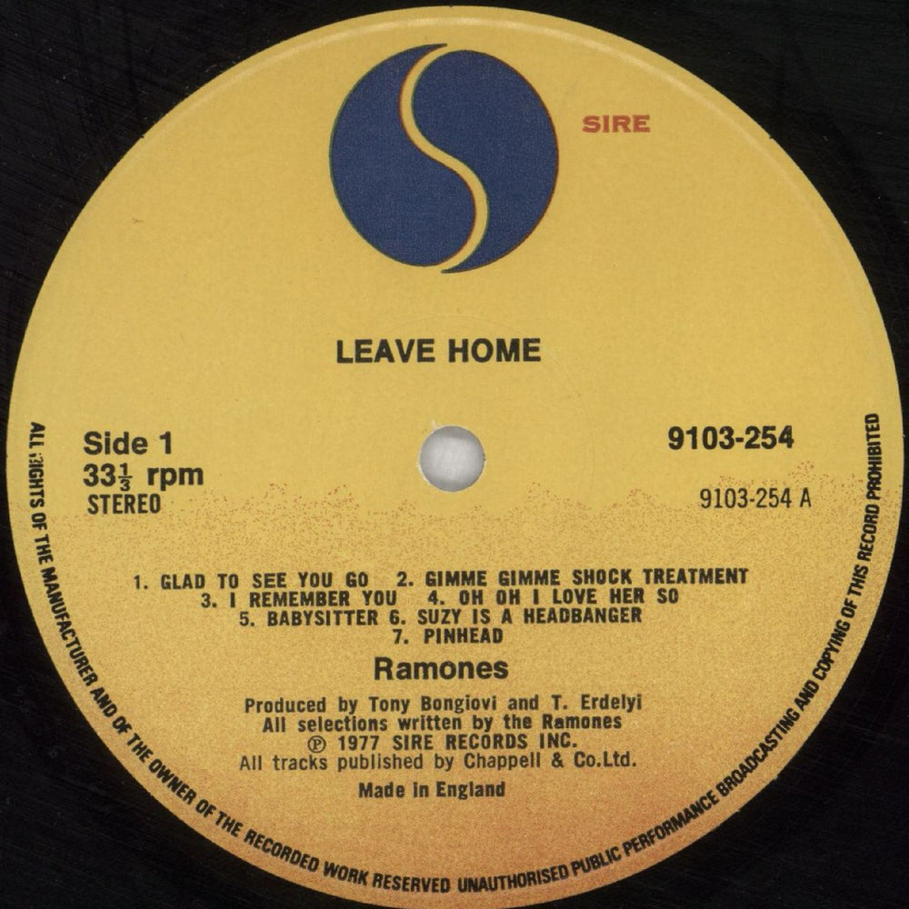 The Ramones Leave Home - 2nd issue UK vinyl LP album (LP record) RAMLPLE553153