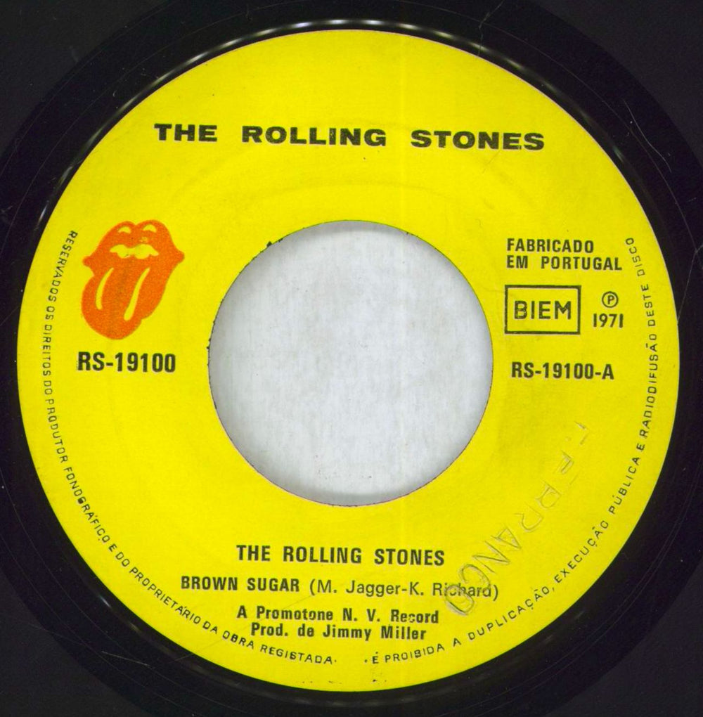 The Rolling Stones Brown Sugar + Picture Sleeve - White Logo Portugese 7" vinyl single (7 inch record / 45) ROL07BR599849