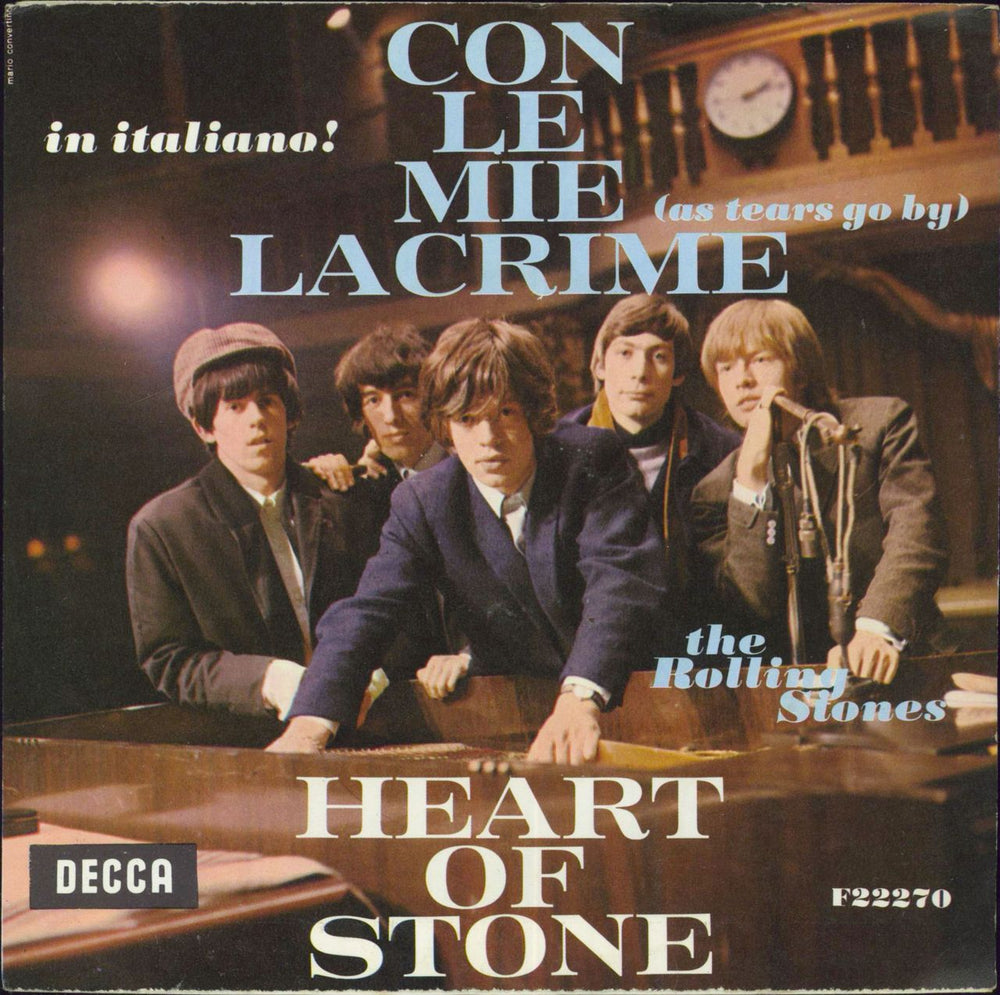 The Rolling Stones Con Le Mie Lacrime (As Tears Go By) - Boxed Italian 7" vinyl single (7 inch record / 45) F22270