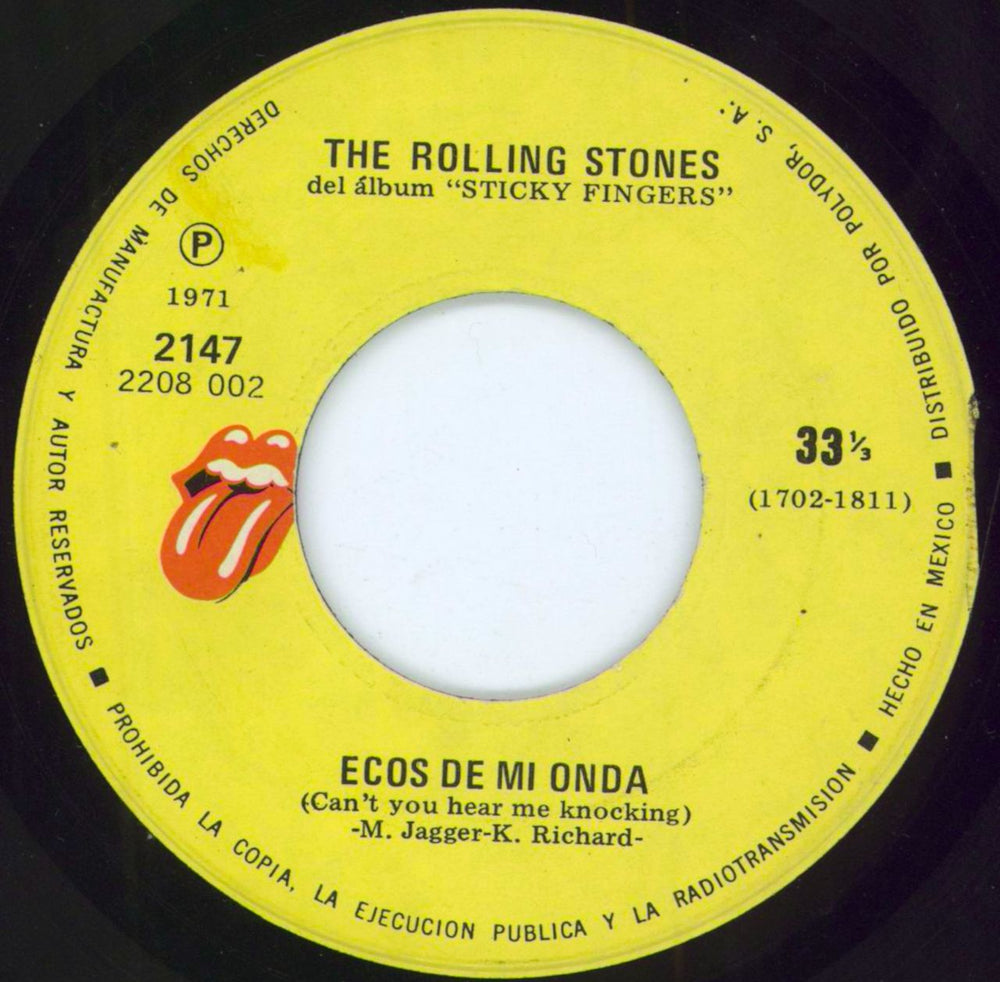 The Rolling Stones Ecos De Mi Onda Mexican 7" vinyl single (7 inch record / 45) ROL07EC170653