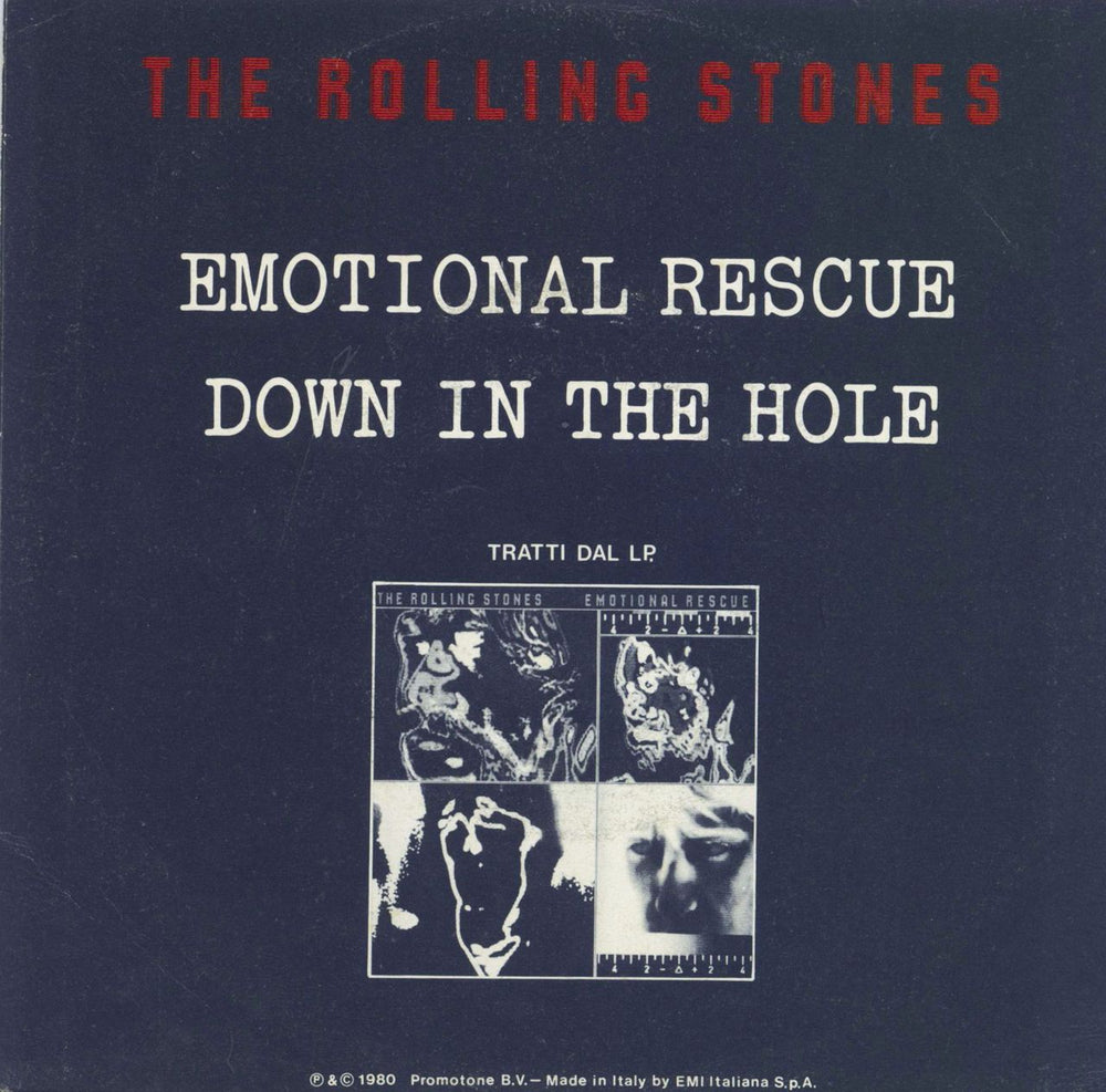 The Rolling Stones Emotional Rescue Italian 7" vinyl single (7 inch record / 45)