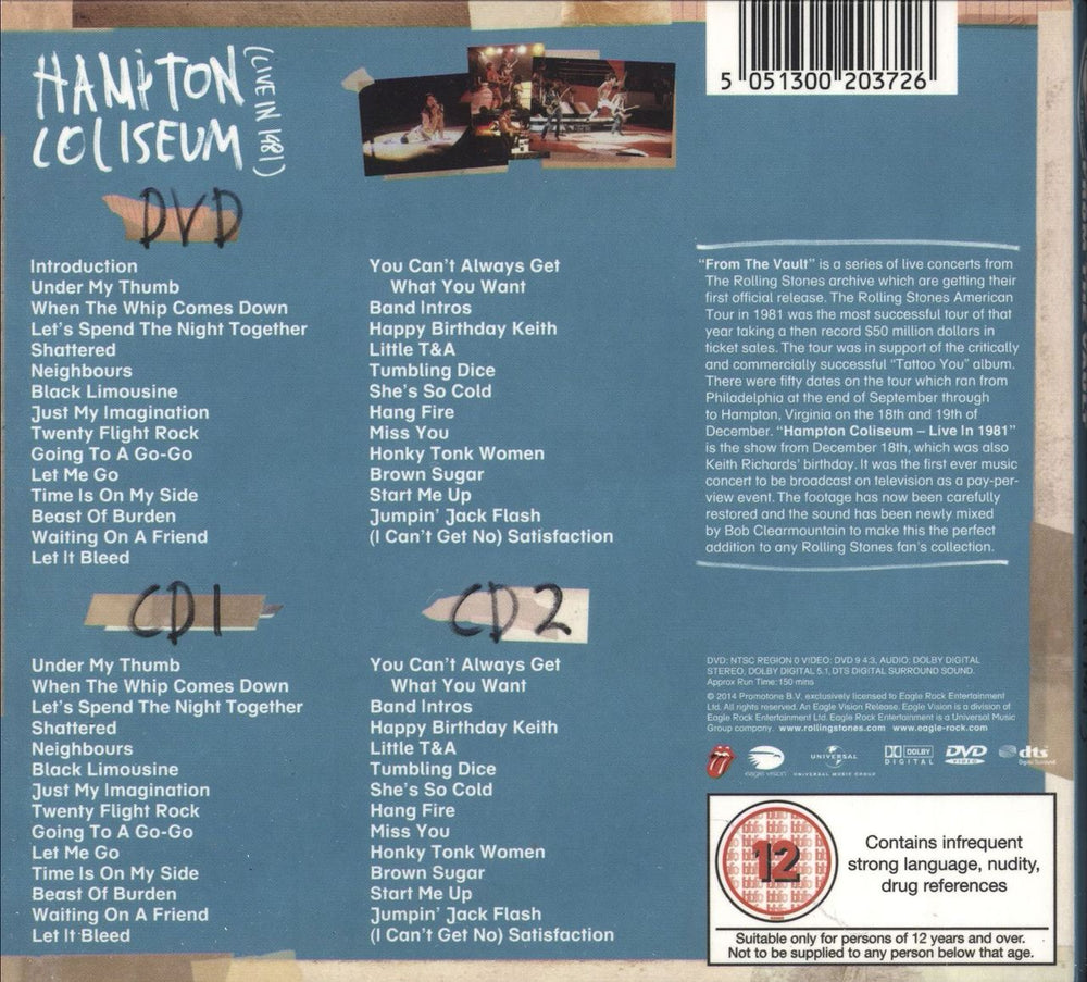 The Rolling Stones Hampton Coliseum (Live In 1981) UK 3-disc CD/DVD Set ROL3DHA744508