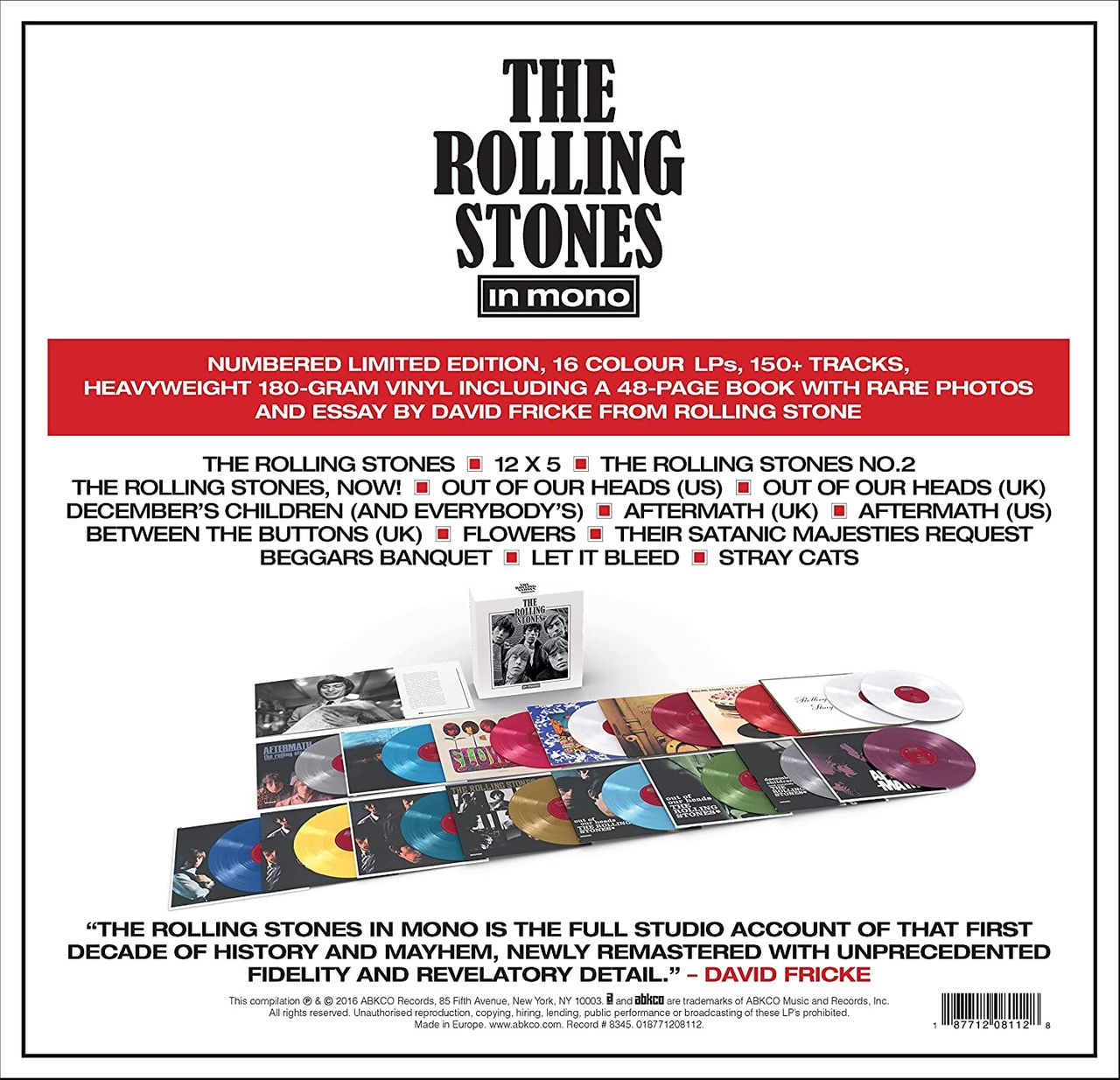 The Rolling Stones In Mono - Colour Vinyl Edition 16-LP Box Set