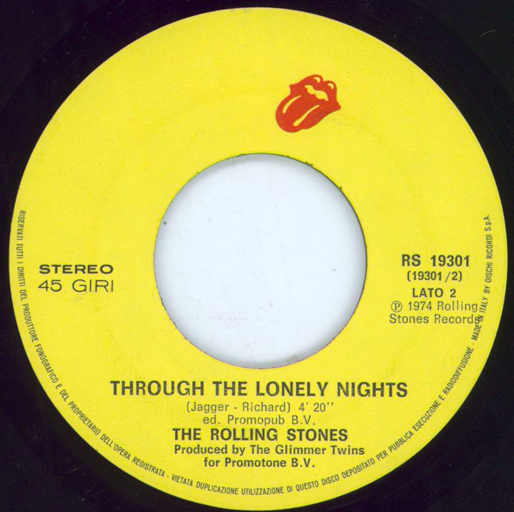 The Rolling Stones It's Only Rock 'N Roll Italian 7" vinyl single (7 inch record / 45)