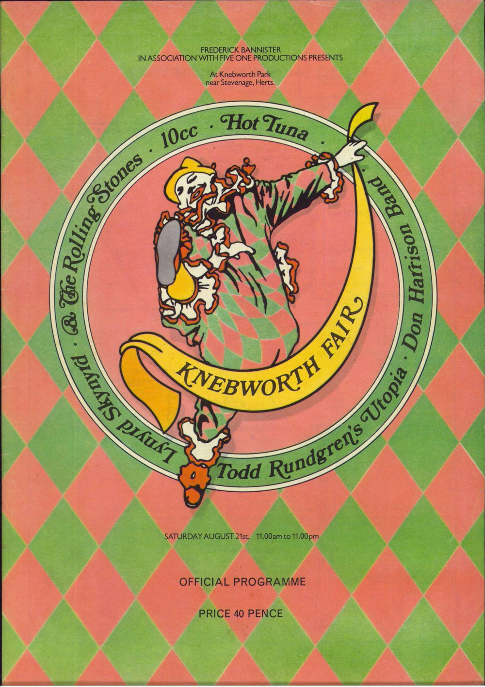 The Rolling Stones Knebworth Fair '76  & Tongue mask UK tour programme ROLTRKN812236