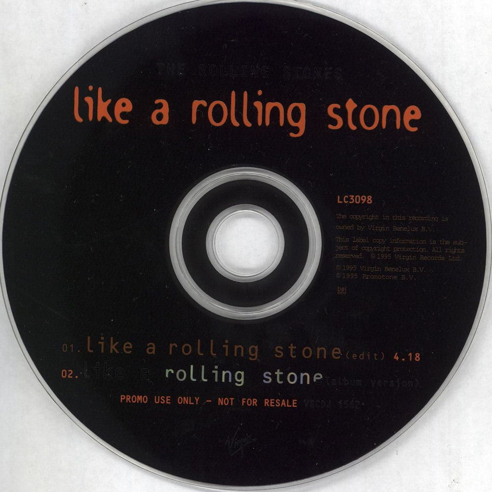 The Rolling Stones Like A Rolling Stone - Japanese promo stickered UK Promo CD single (CD5 / 5") ROLC5LI664087