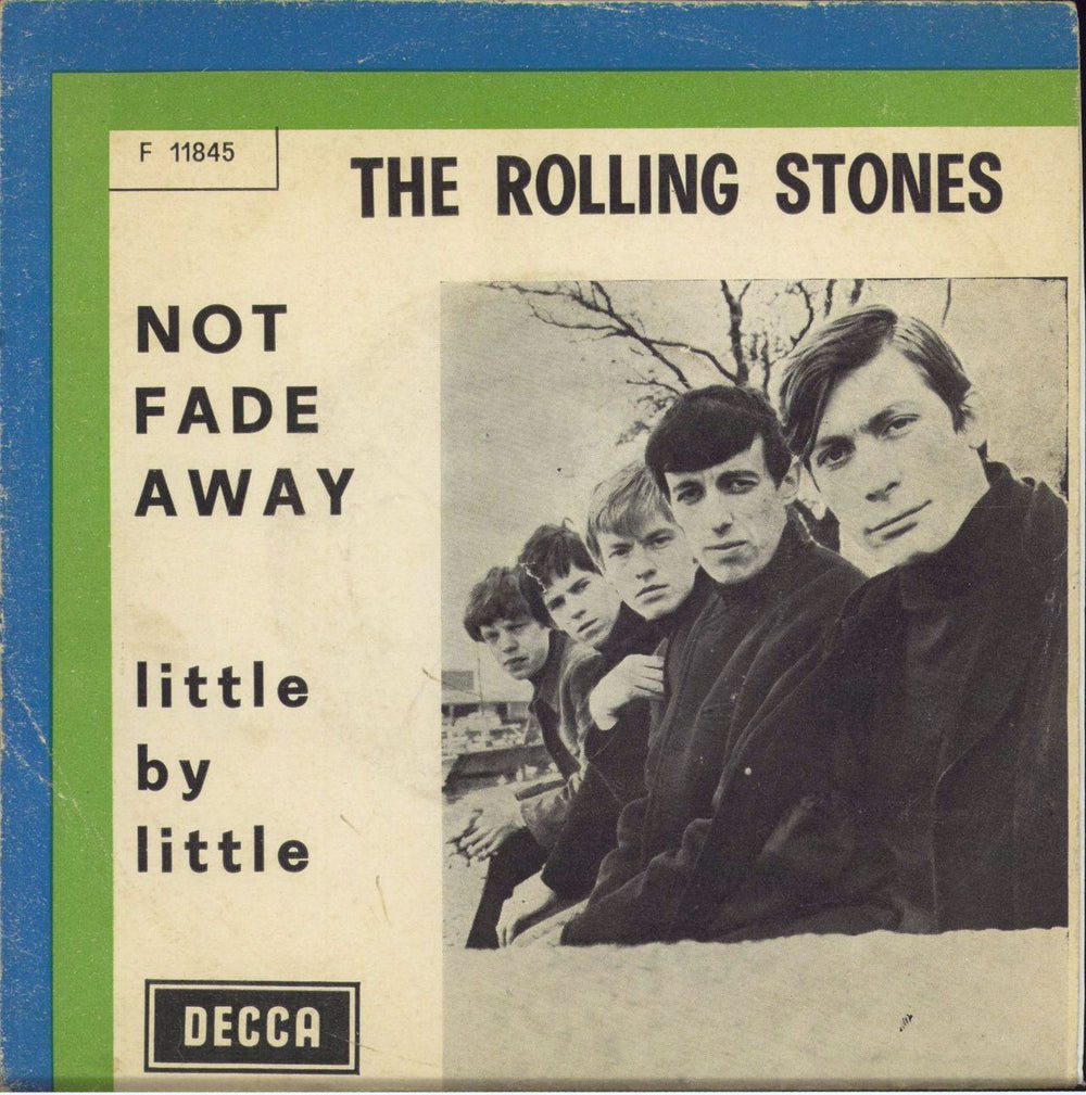 The Rolling Stones Not Fade Away - Blue & Green p/s UK 7" vinyl single (7 inch record / 45) F11845