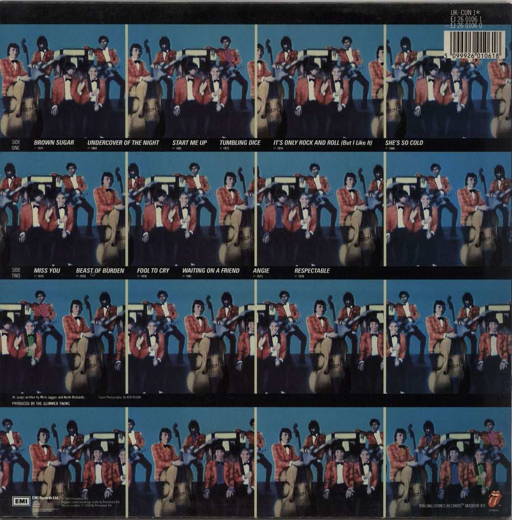 The Rolling Stones Rewind - 1971-1984 - Tongue Sticker UK vinyl LP album (LP record) 5099926010618