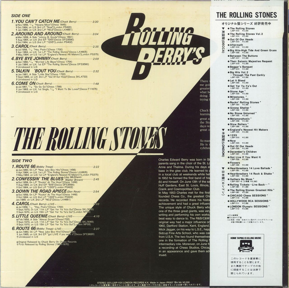 The Rolling Stones Rolling Berry's + Obi Japanese vinyl LP album (LP record)