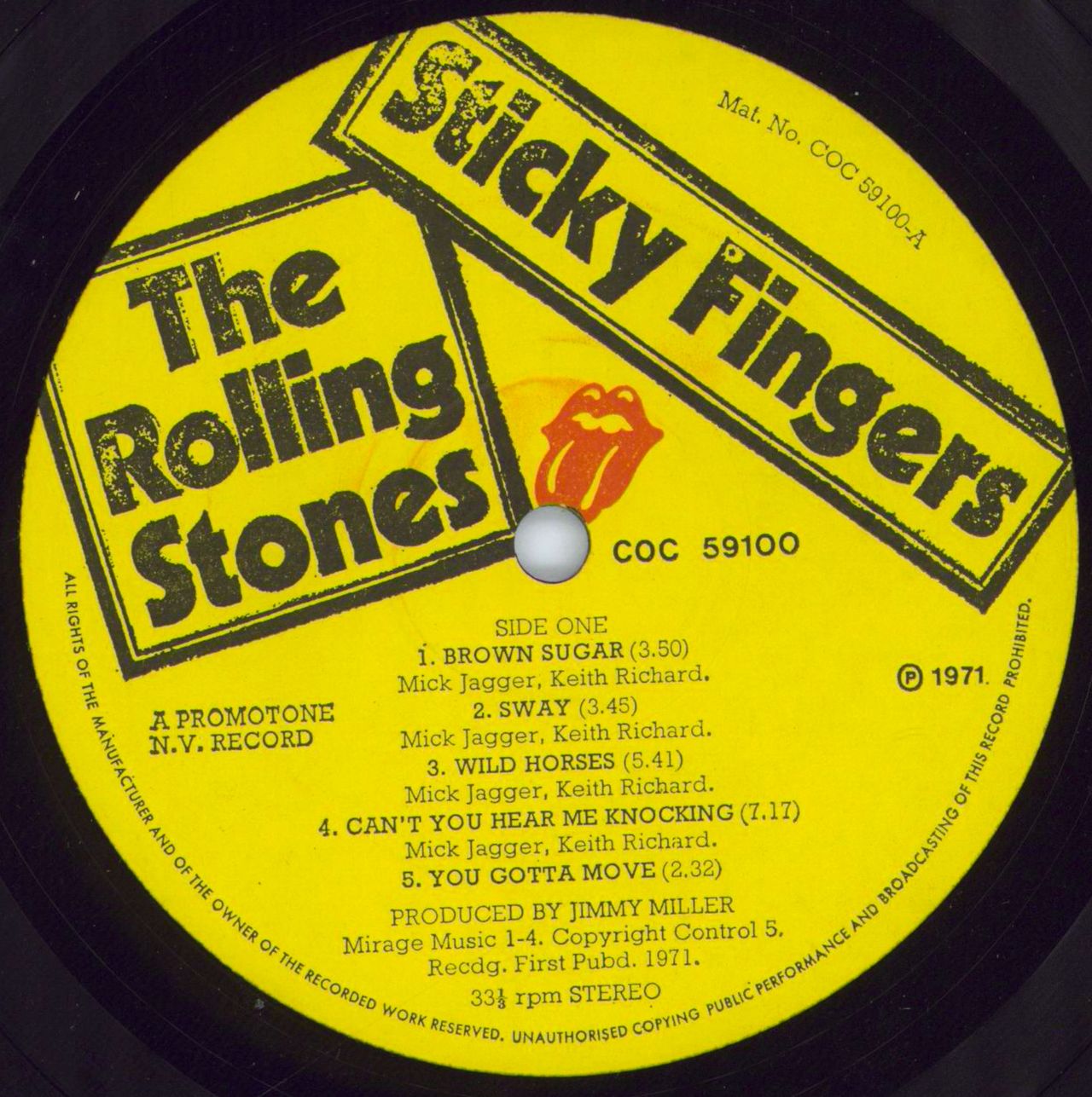 sticky fingers 販売 レコード