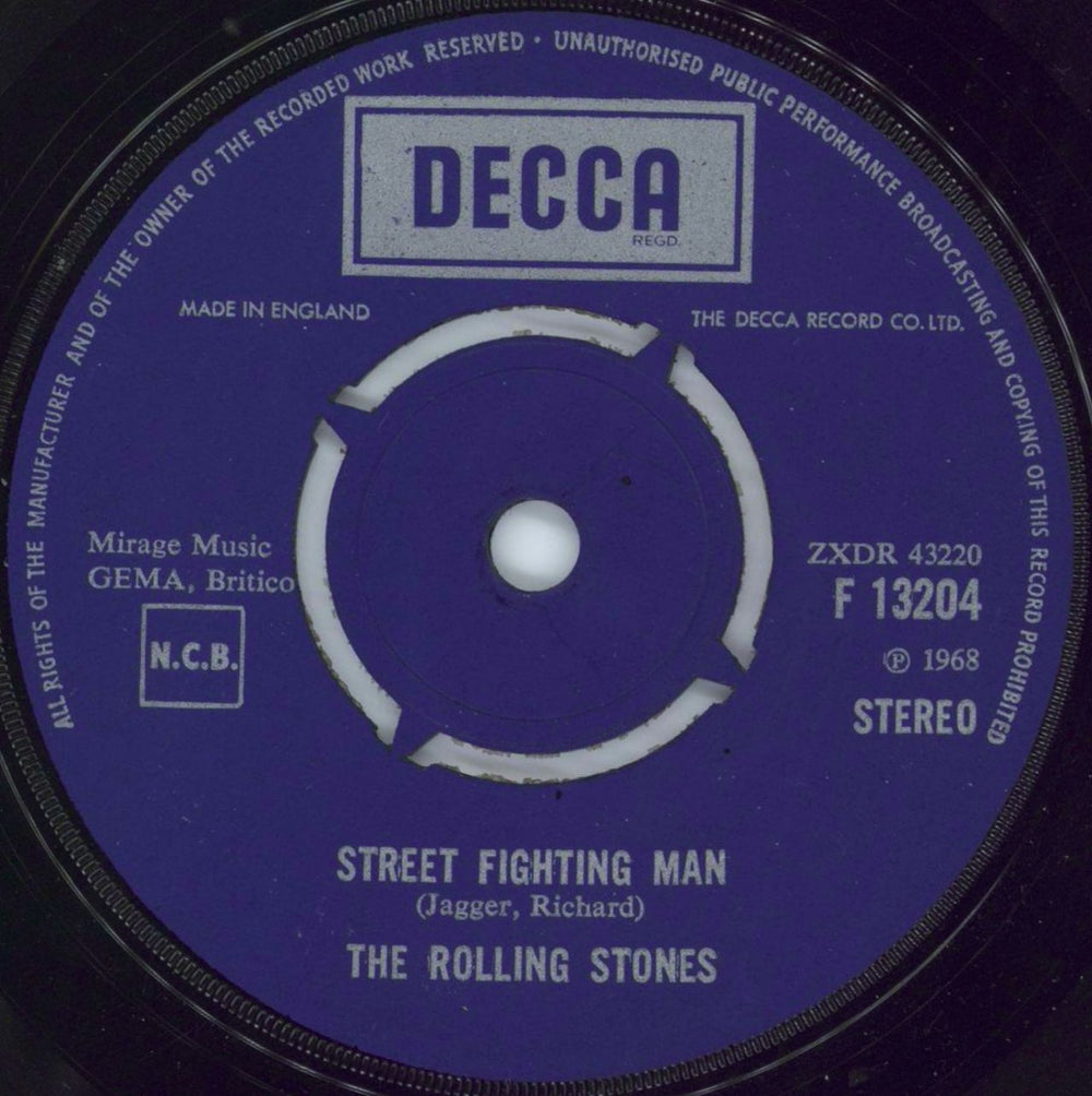 The Rolling Stones Street Fighting Man - Red Riot p/s Swedish 7" vinyl single (7 inch record / 45) ROL07ST795345