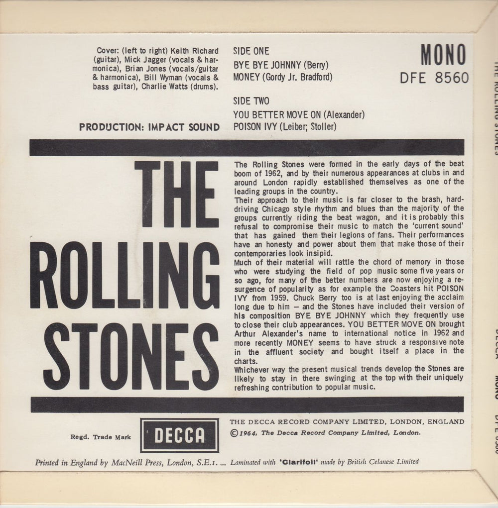 The Rolling Stones The Rolling Stones EP - 1st - EX UK 7" vinyl single (7 inch record / 45) ROL07TH555676