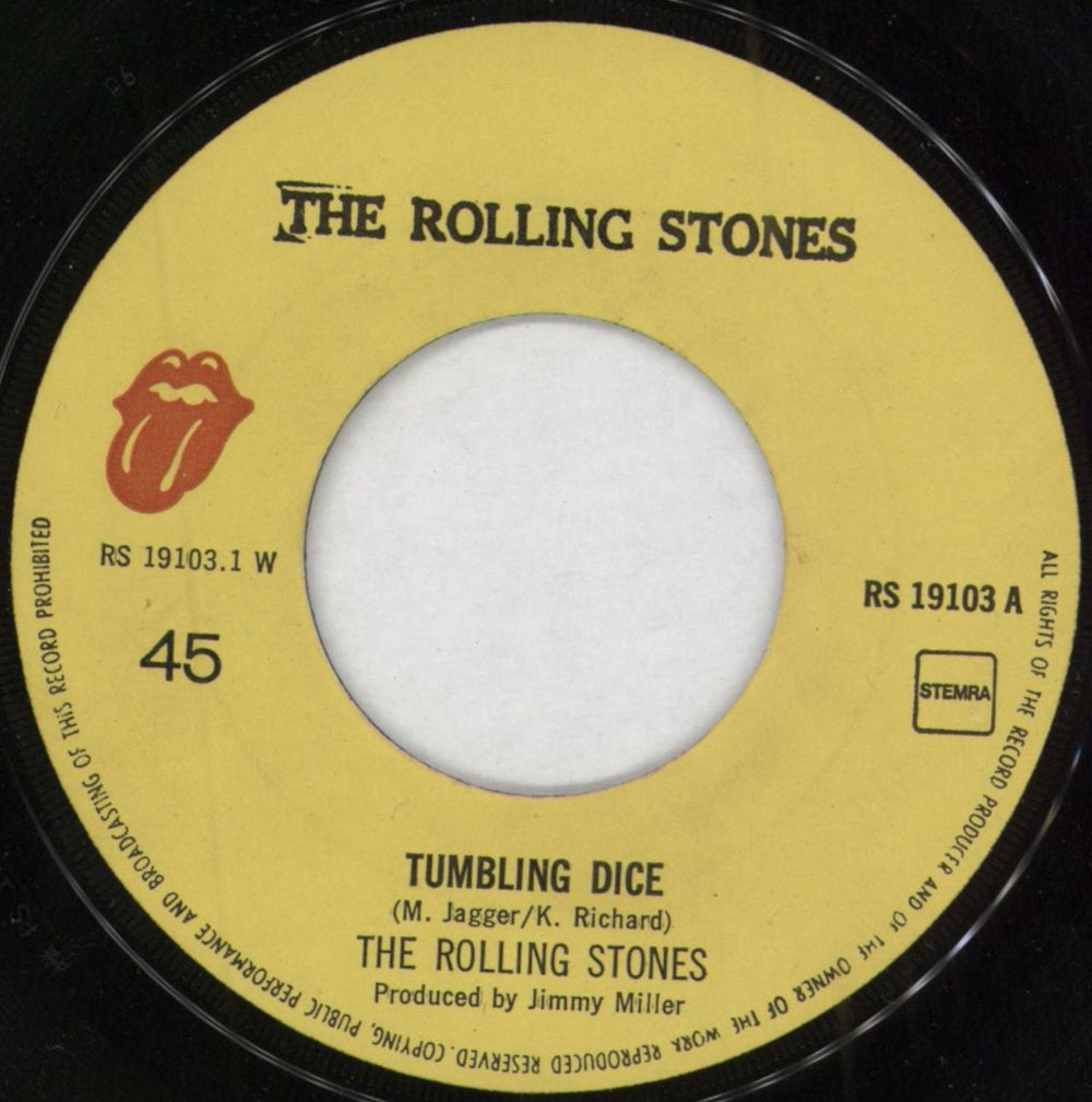 The Rolling Stones Tumbling Dice Dutch 7" vinyl single (7 inch record / 45) ROL07TU790742