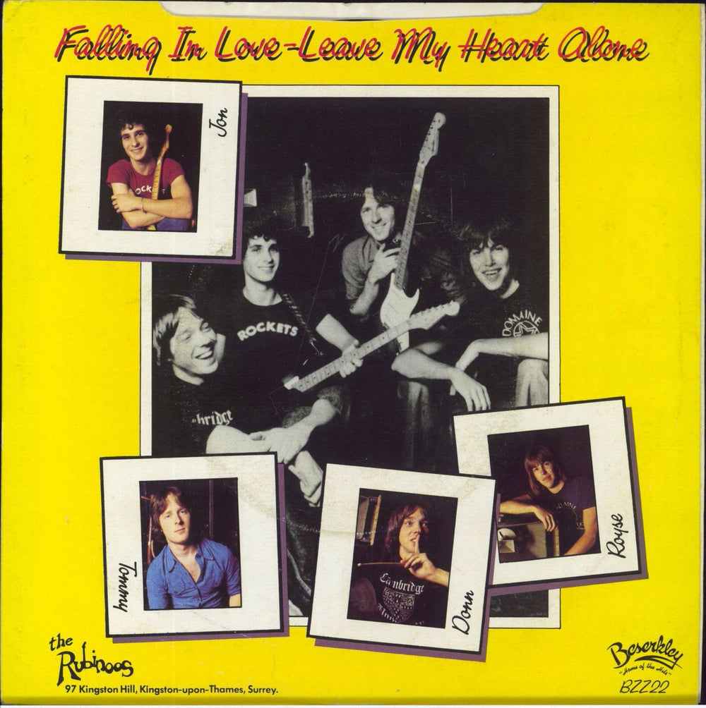 The Rubinoos Falling In Love UK 7" vinyl single (7 inch record / 45)