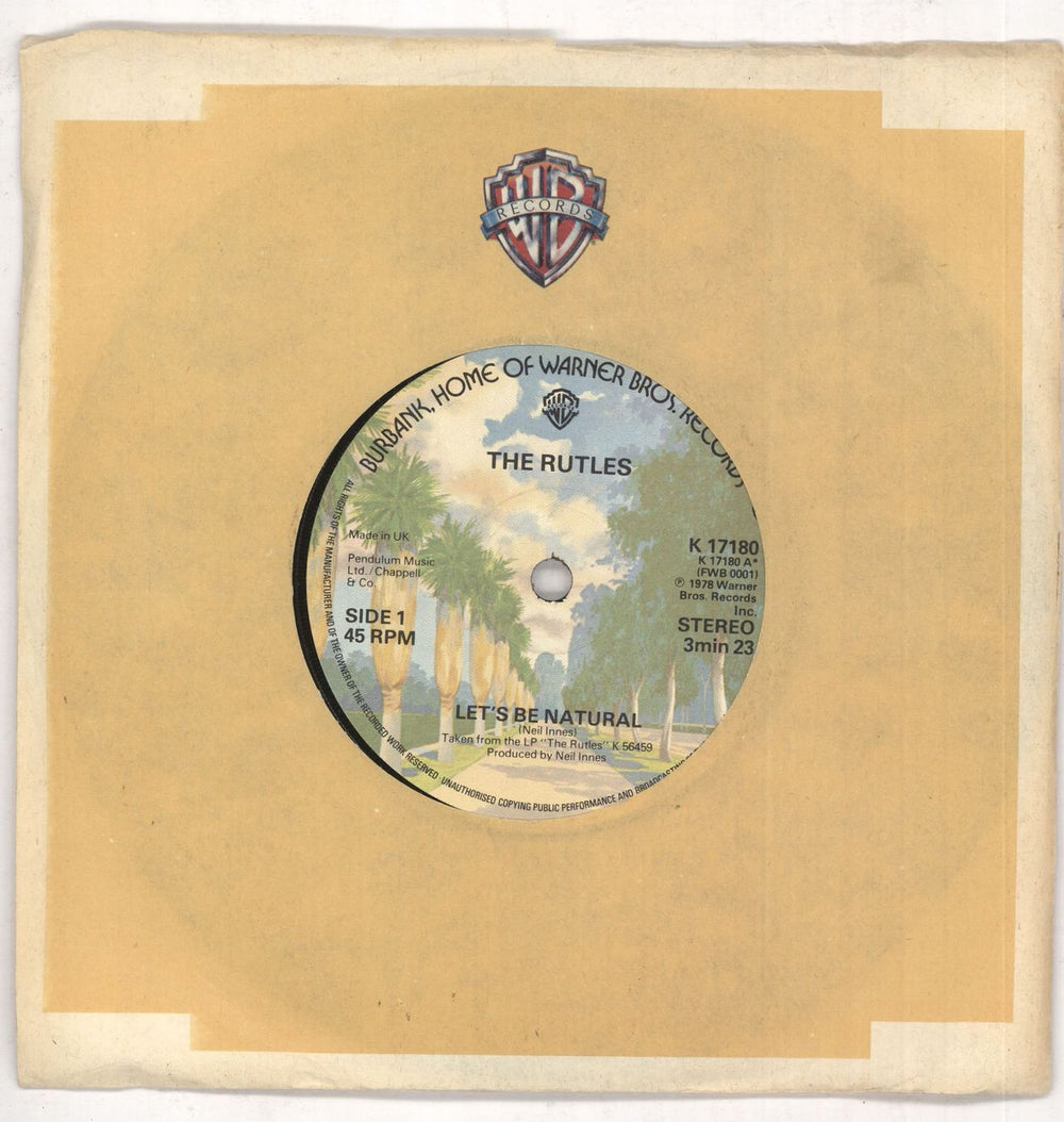 The Rutles Let's Be Natural UK 7" vinyl single (7 inch record / 45) K17180