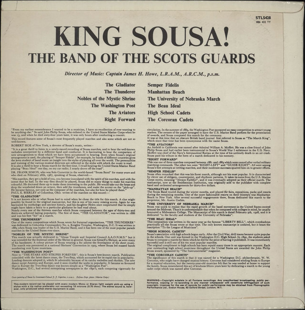 The Scots Guards King Sousa! UK vinyl LP album (LP record)