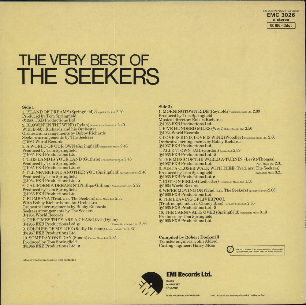 The Seekers The Very Best Of The Seekers UK vinyl LP album (LP record)