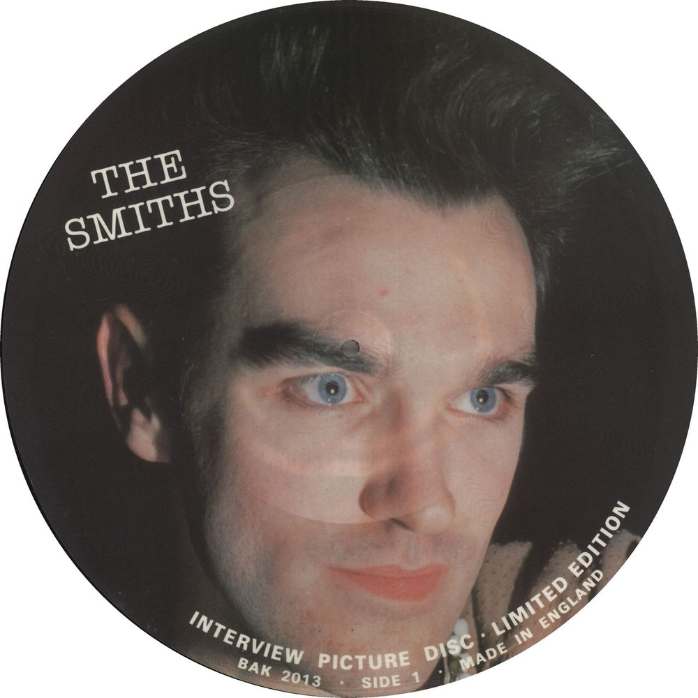 The Smiths Interview Disc UK picture disc LP (vinyl picture disc album) BAK2013