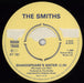 The Smiths Shakespeare's Sister - 4-prong - EX UK 7" vinyl single (7 inch record / 45) SMI07SH772224