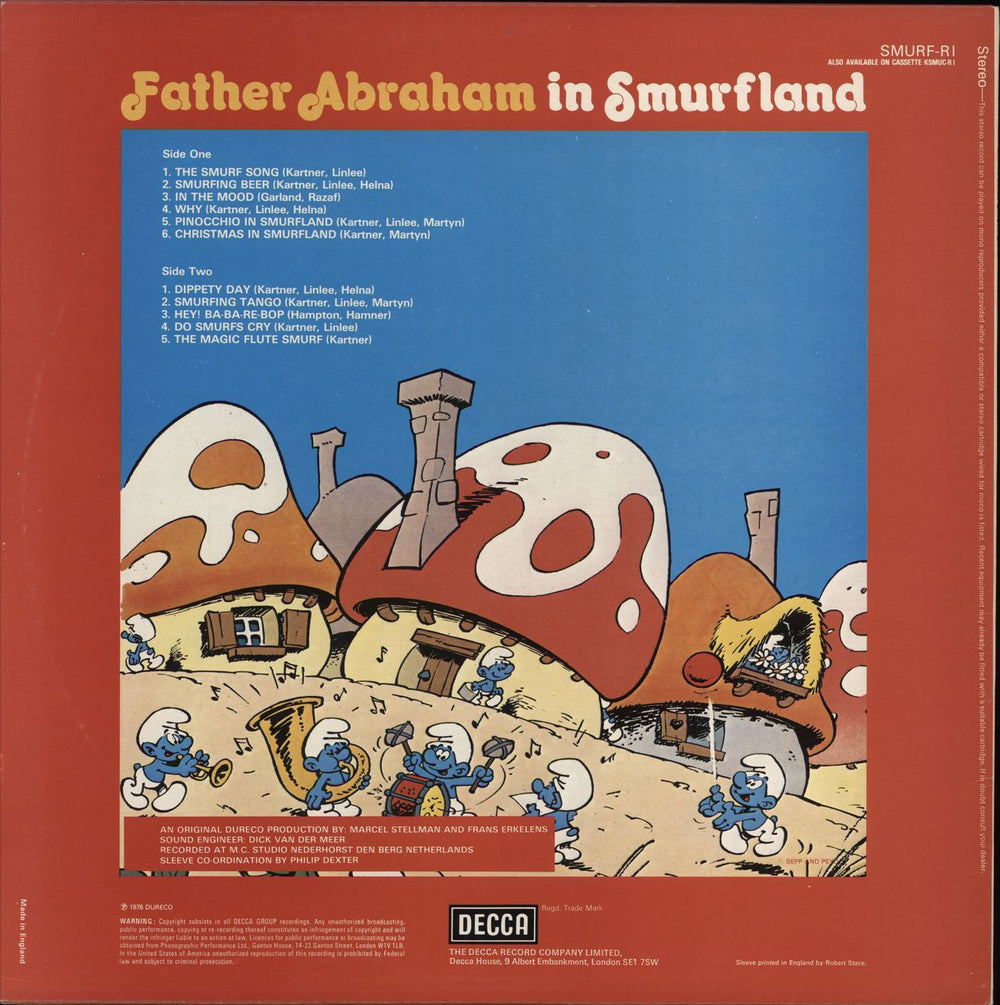 The Smurfs Father Abraham In Smurfland UK vinyl LP album (LP record)