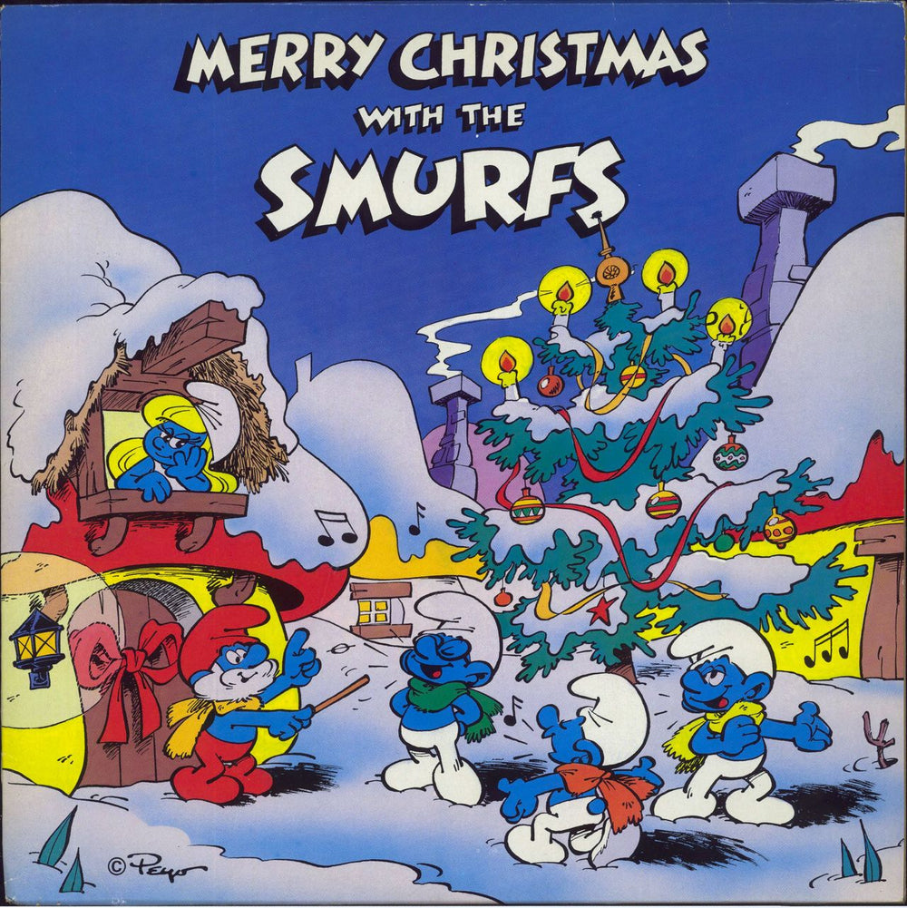 The Smurfs Merry Christmas With The Smurfs - Test Pressing UK vinyl LP album (LP record) DULP2