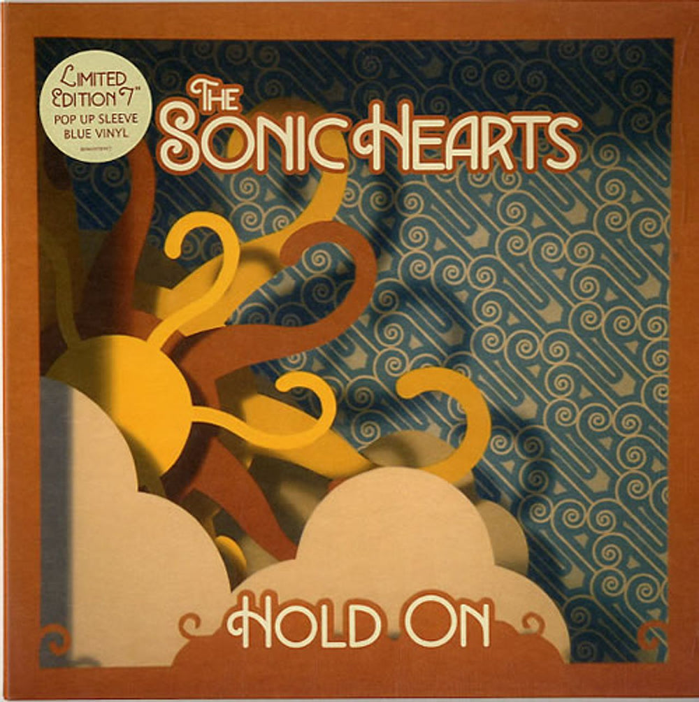 The Sonic Hearts Hold On - Blue Vinyl + Pop-up P/S UK 7" vinyl single (7 inch record / 45) EM727