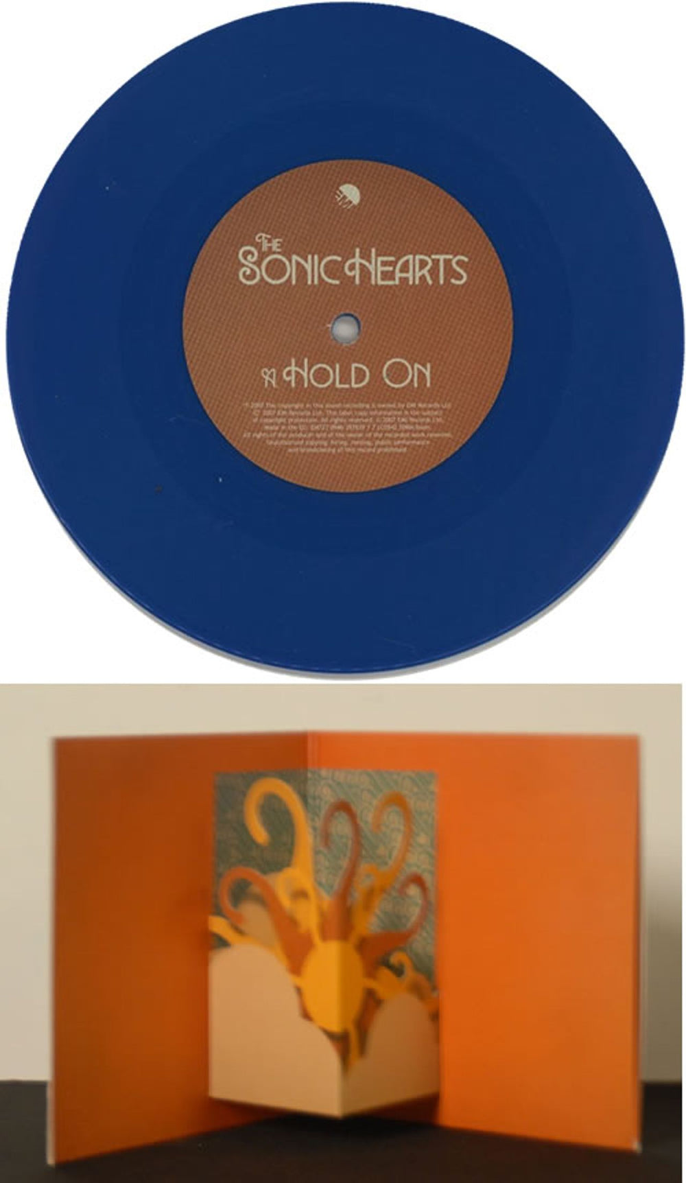 The Sonic Hearts Hold On - Blue Vinyl + Pop-up P/S UK 7" vinyl single (7 inch record / 45) W8707HO625702