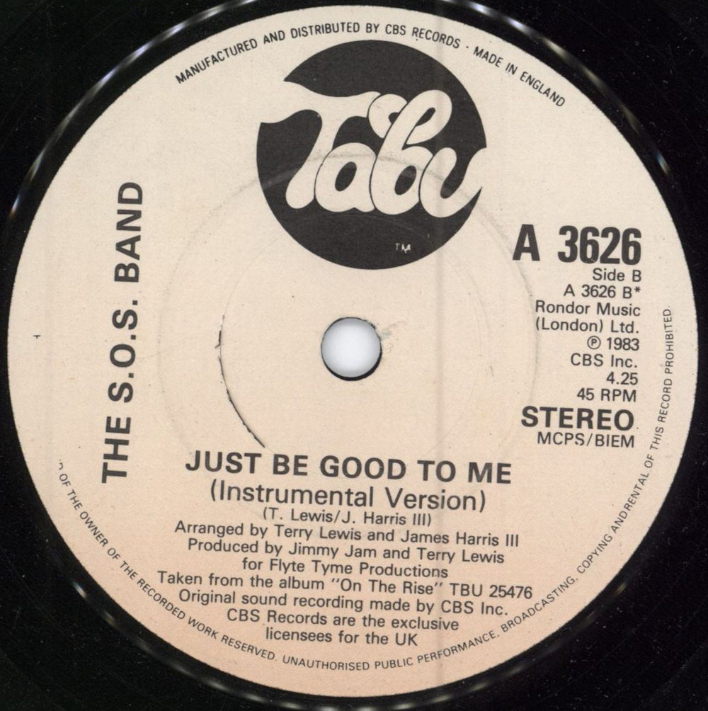 The Sos Band Just Be Good To Me UK 7" vinyl single (7 inch record / 45) SSB07JU784535