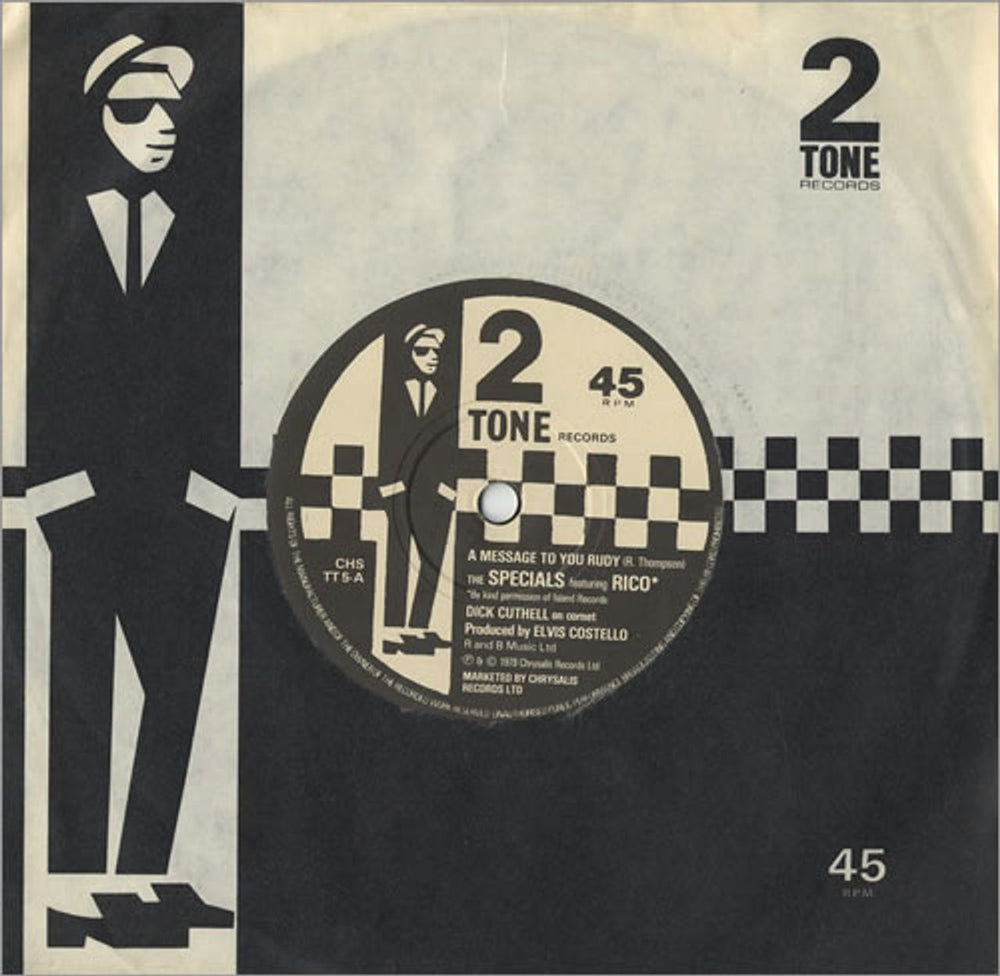 The Specials A Message To You Rudy - Paper Labels UK 7" vinyl single (7 inch record / 45) CHSTT5