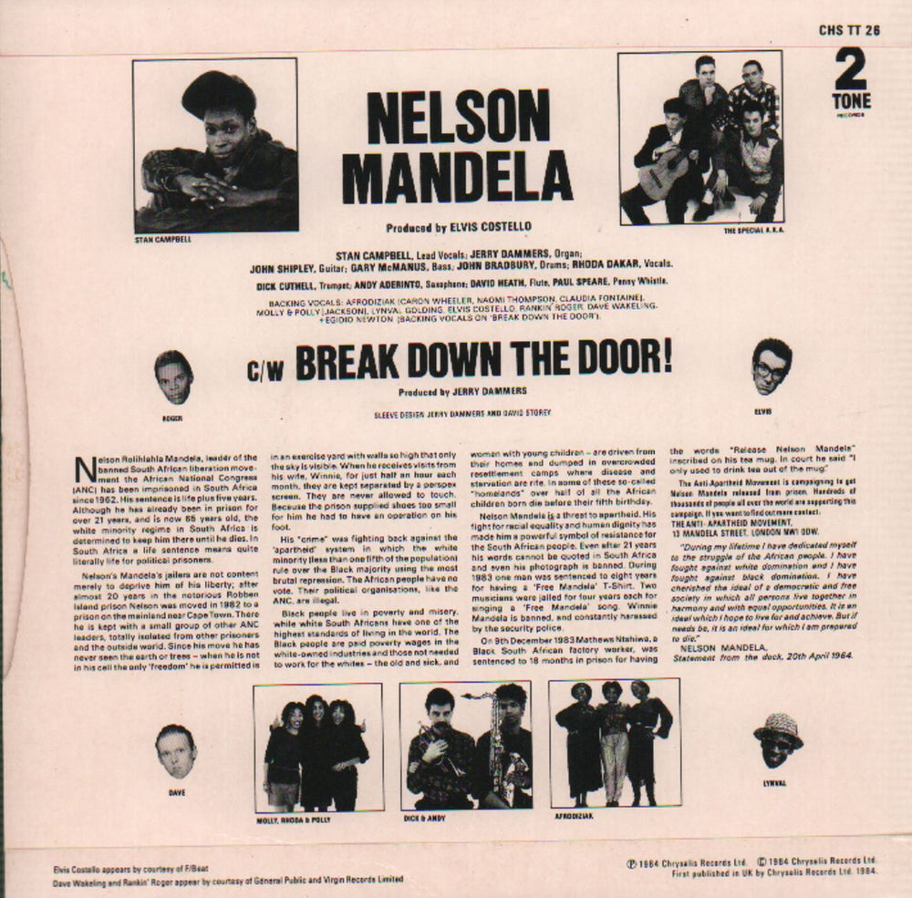 The Specials Nelson Mandela - Injection UK 7" vinyl single (7 inch record / 45) SPE07NE45318