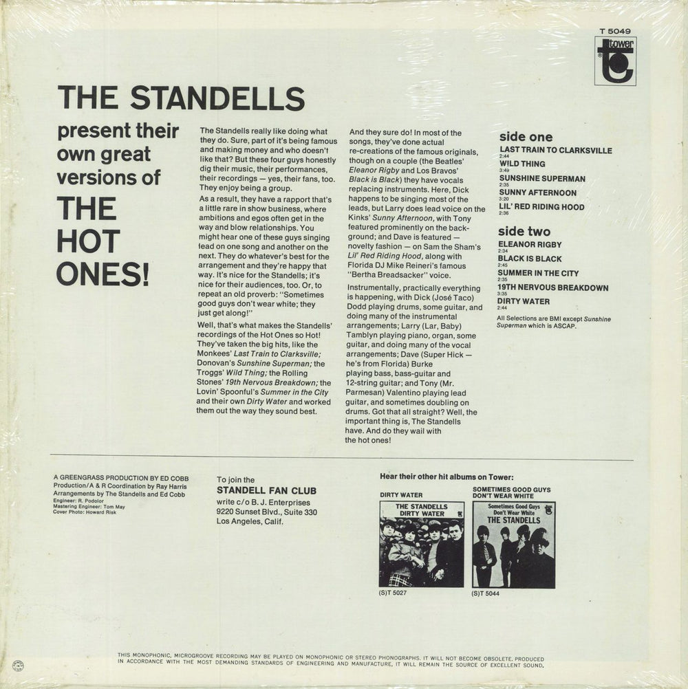 The Standells The Hot Ones! US vinyl LP album (LP record)