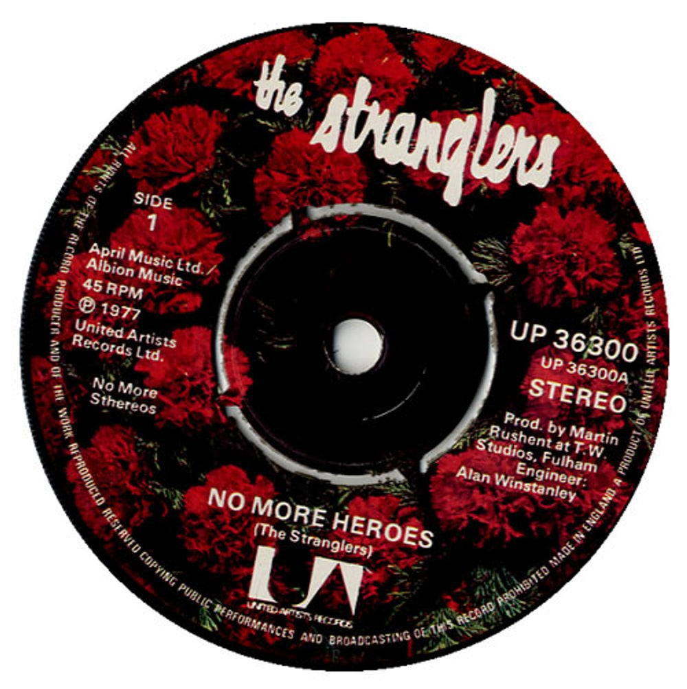 The Stranglers No More Heroes - Wreath label - P/S UK 7" vinyl single (7 inch record / 45) STR07NO573738