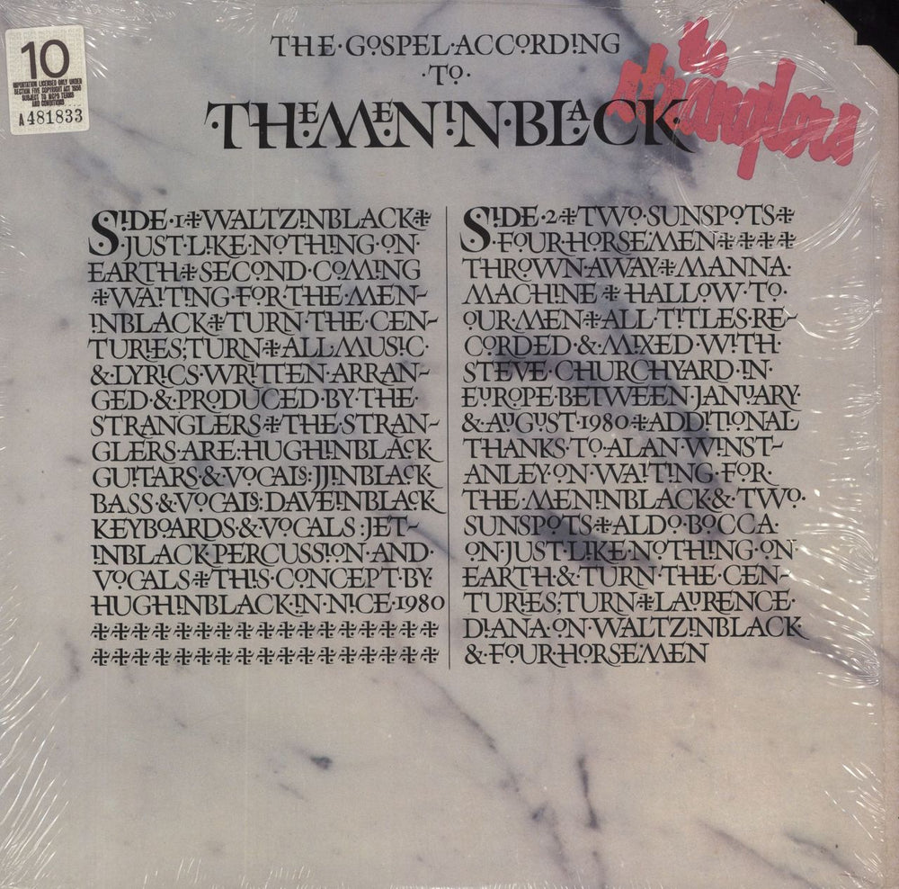 The Stranglers The Meninblack - Shrink US vinyl LP album (LP record) USE10