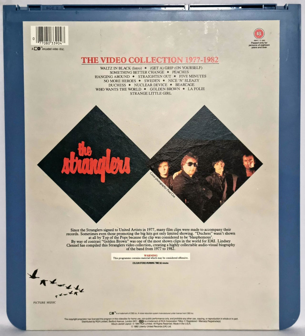 The Stranglers The Video Collection 1977-82 - CED Videodisc UK laserdisc / lazerdisc STRLZTH61132