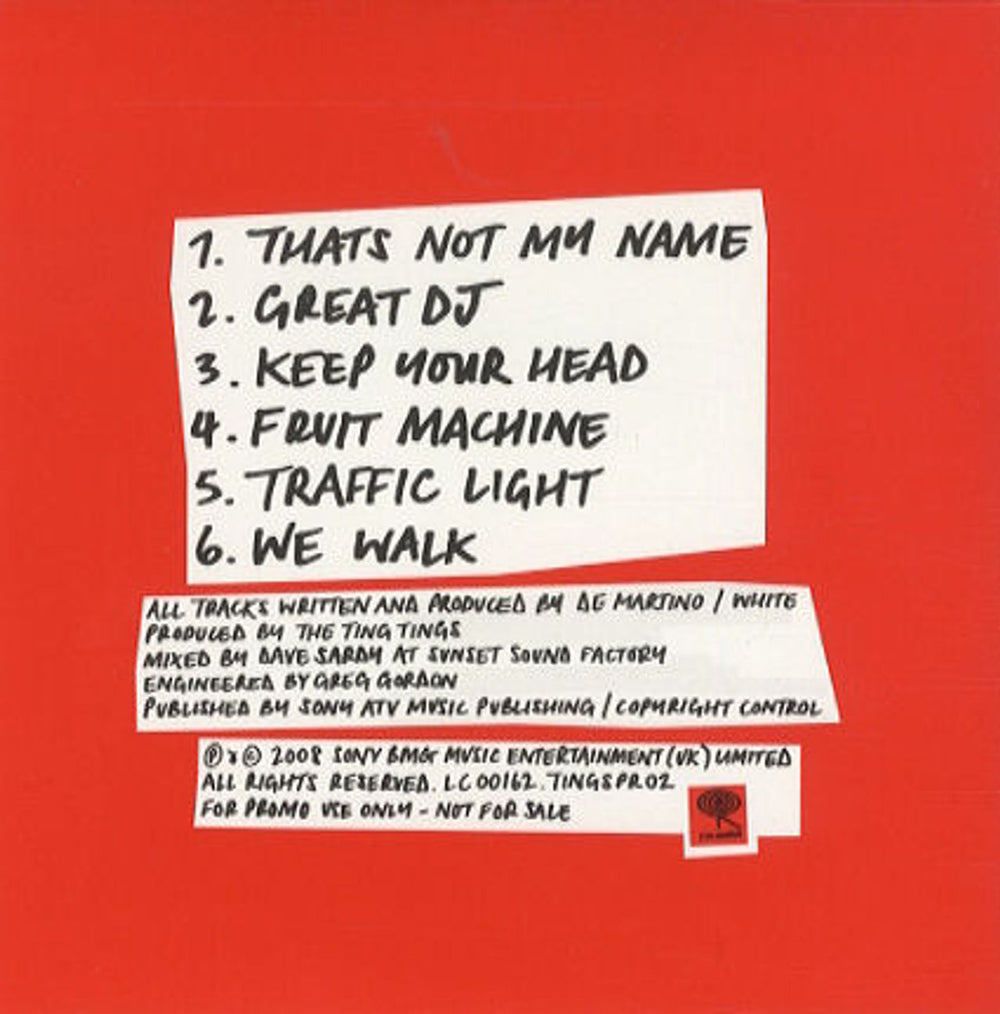 The Ting Tings We Started Nothing Album Sampler UK CD-R acetate T2TCRWE435610